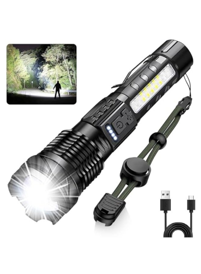 Flashlight LED Rechargeable,Torch Light,10000Lumens with 7 Light Modes Flash Light,IPX6 Waterproof,Zoomable,Handheld Emergency Light for Outdoor Camping Hiking - Image 1