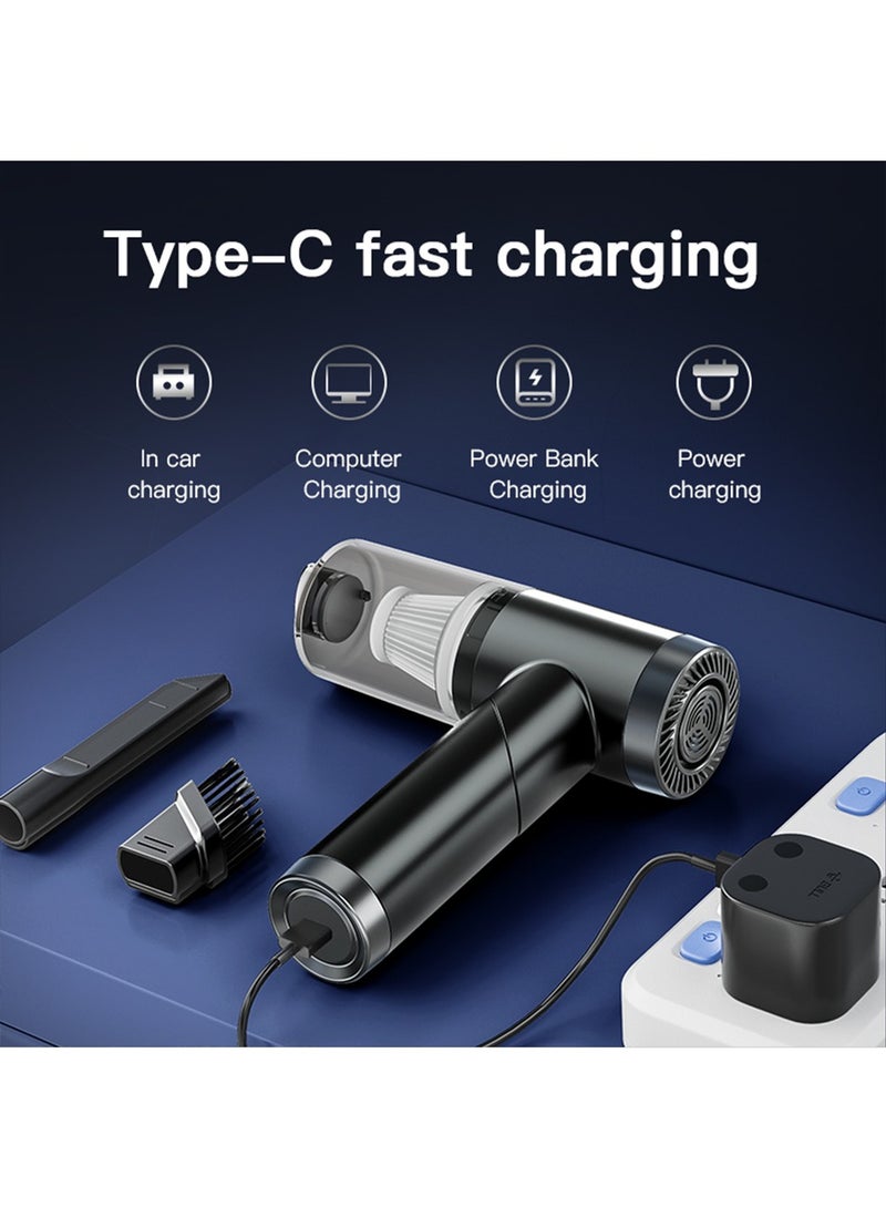 تشانجلي 2 في 1 منفاخ هواء / مكنسة كهربائية صغيرة 4000mAh 120W 8000pa شفط، منفاخ هواء مضغوط قابل للطي مكنسة كهربائية محمولة قابلة لإعادة الشحن منظف لوحة مفاتيح لاسلكي منفاخ هواء مكنسة كهربائية للسيارة للكمبيوتر/السيارة/المنزل - Image 3