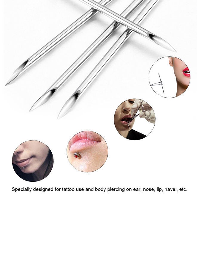 NIBEMINENT 100-Piece Disposable Piercing Needle Set Silver - Image 4