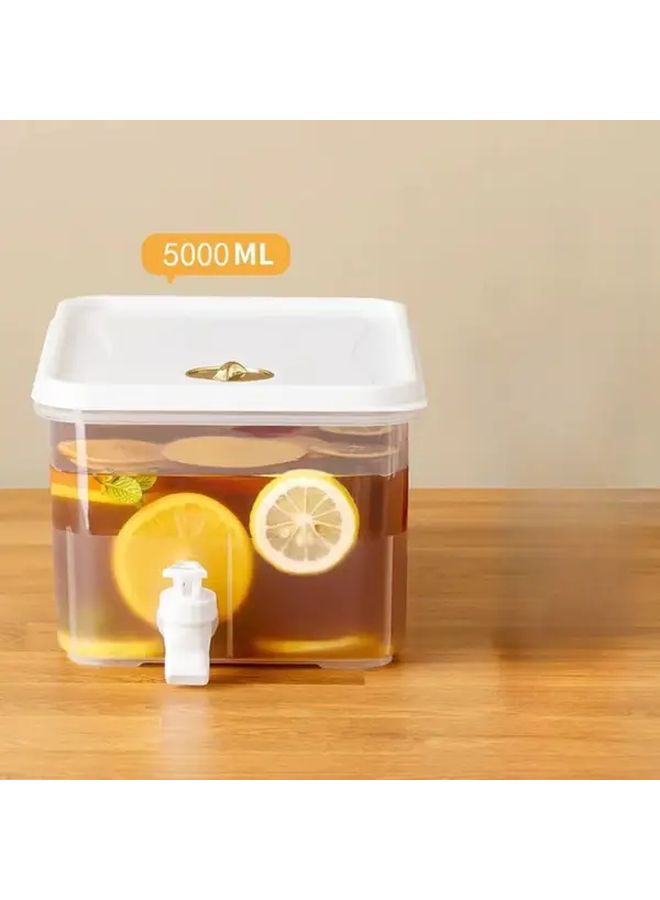 5L Transparent Cold Kettle With Faucet Large Capacity For Ice Water Juice And Fruit Tea - Image 4