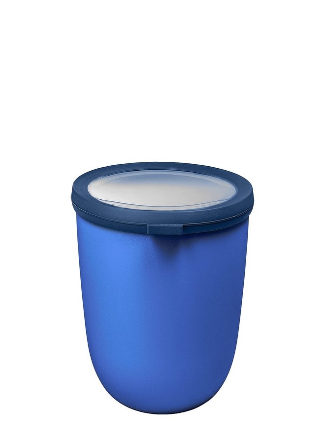 Mepal Cirqula 101oz/3,000ml Multi Food Storage & Shallow Serving Bowl with Transparent Lids | Perfect for Food Prep | Microwave & Dishwasher Safe | Nordic Vivid Blue | Made in Holland - Image 1