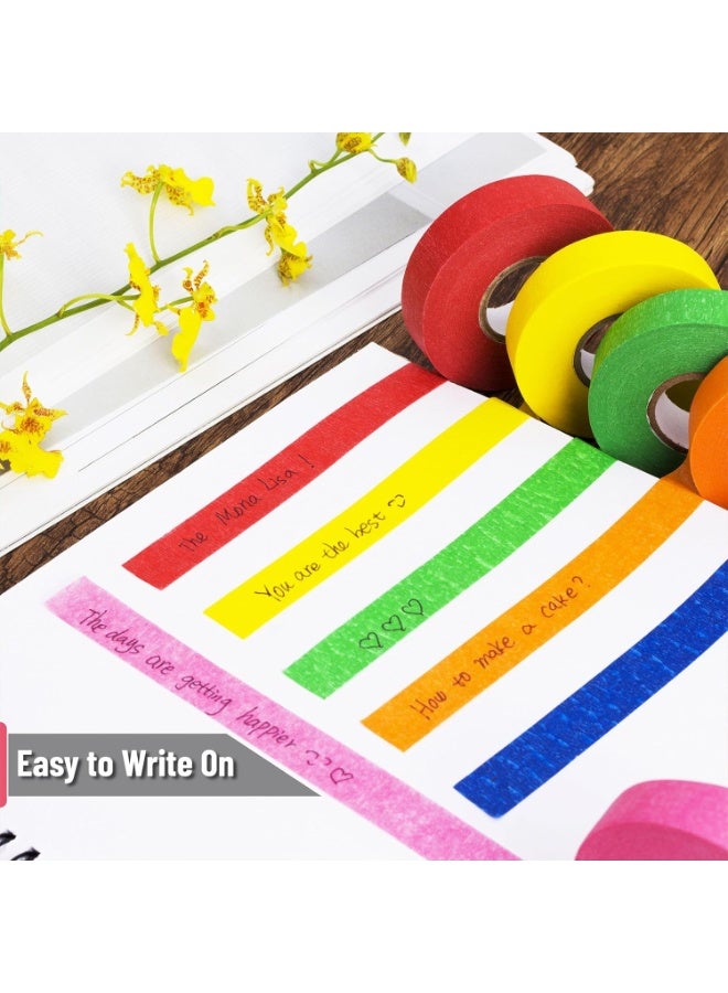 شريط لاصق ملون، 7 لفات، شريط ملون قابل للكتابة، سهل التمزيق، مجموعة شريط لاصق للحرف اليدوية، وضع العلامات، التصنيف الزخرفي، DIY - Image 4