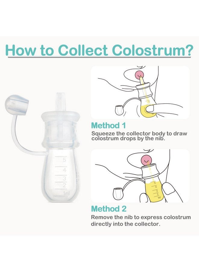 BumbleBee Colostrum Collector Syringes Reusable Breast Milk Collector, Multi-Use Colostrum Container with Storage Case, Cotton Wipe & Cleaning Brush, BPA Free, 5ml-6pcs - Image 4