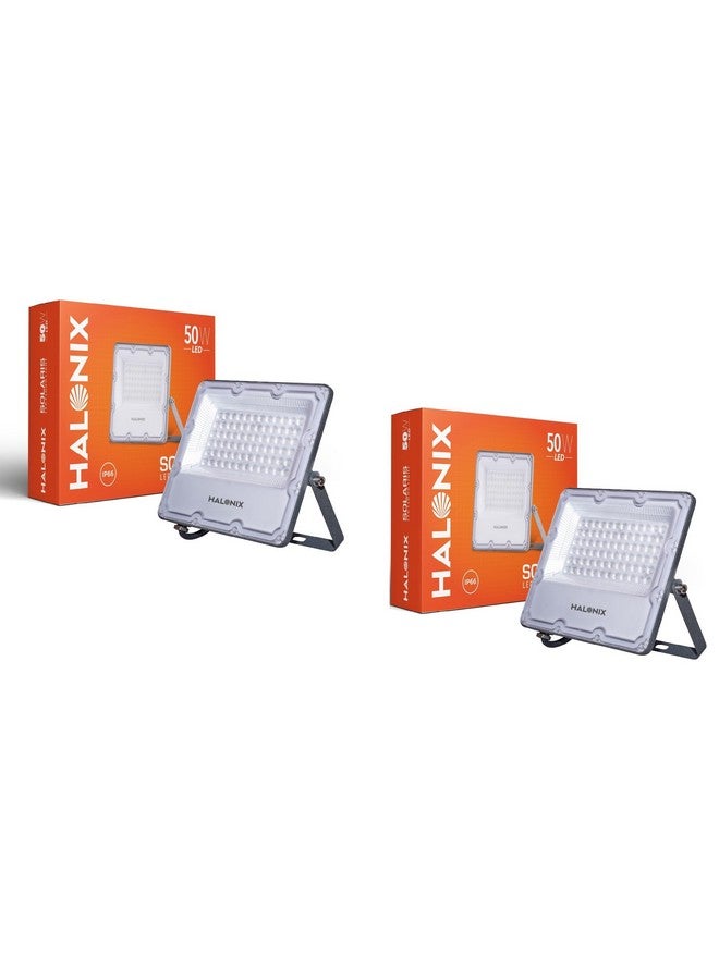 Halonix Halonix 50W Waterproof Outdoor led Flood Light | Halogen Light,Focus Light for Garage,Parking,Shop -(Cool White)-Pack of 2|Short Circuit & Surge Protection. - Image 1