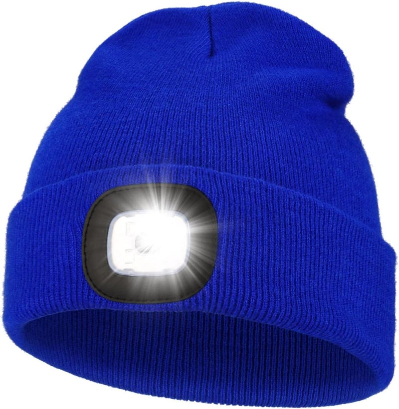 MELASA Unisex Hat with Light, USB Rechargeable Hands Free Headlamp LED Beanie, Winter Gifts for Men Dad Father Husband Him - Image 1