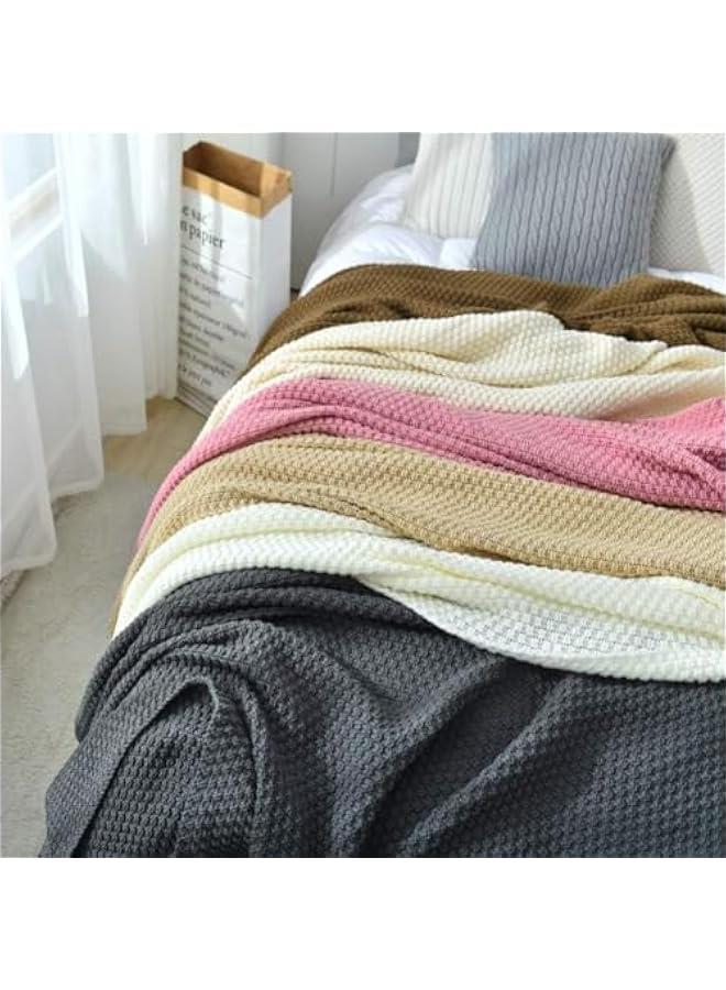 هوكور بطانيات محبوكة من بايبي، بطانية زخرفية مريحة وخفيفة الوزن، بطانية منسوجة دافئة مع شراشيب للاريكة والسرير وغرفة المعيشة، مناسبة لجميع الفصول للنساء والرجال والاطفال (رمادي، 130 × 170 سم) - Image 5