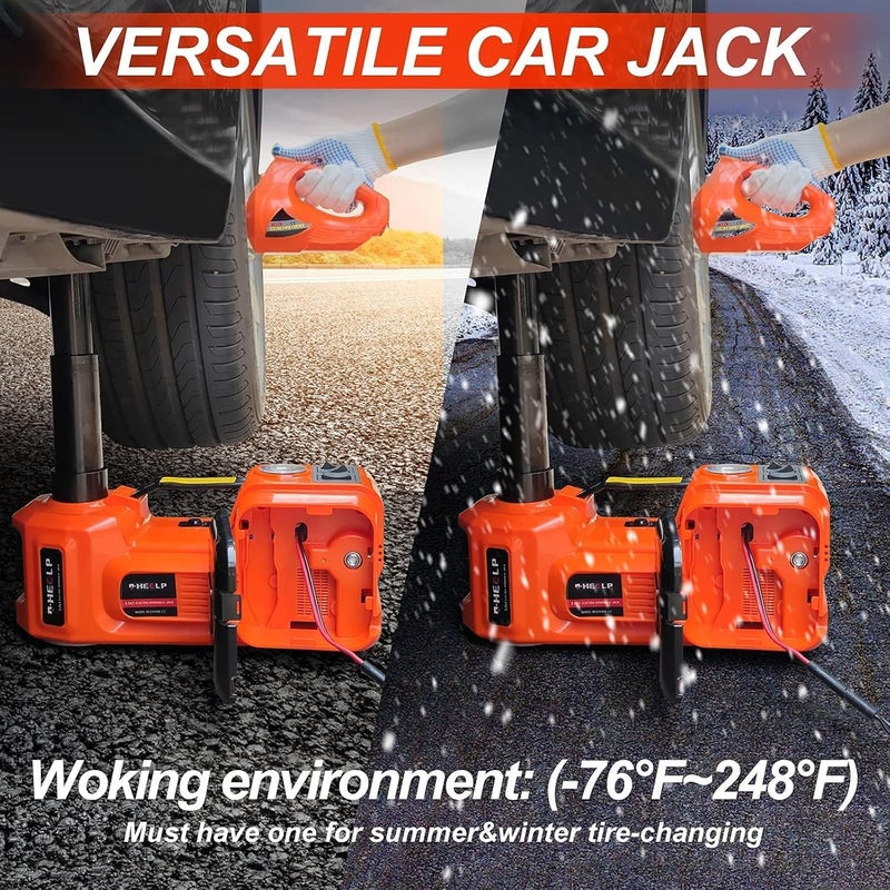 E-HEELP Electric Car Jack Kit 5Ton 12V Hydraulic Car Jack Lift (Lifting Range: 6.1~20.86 inch) with Electric Impact Wrench for SUV MPV Sedan Truck Change Tires Garage Repair - Image 5