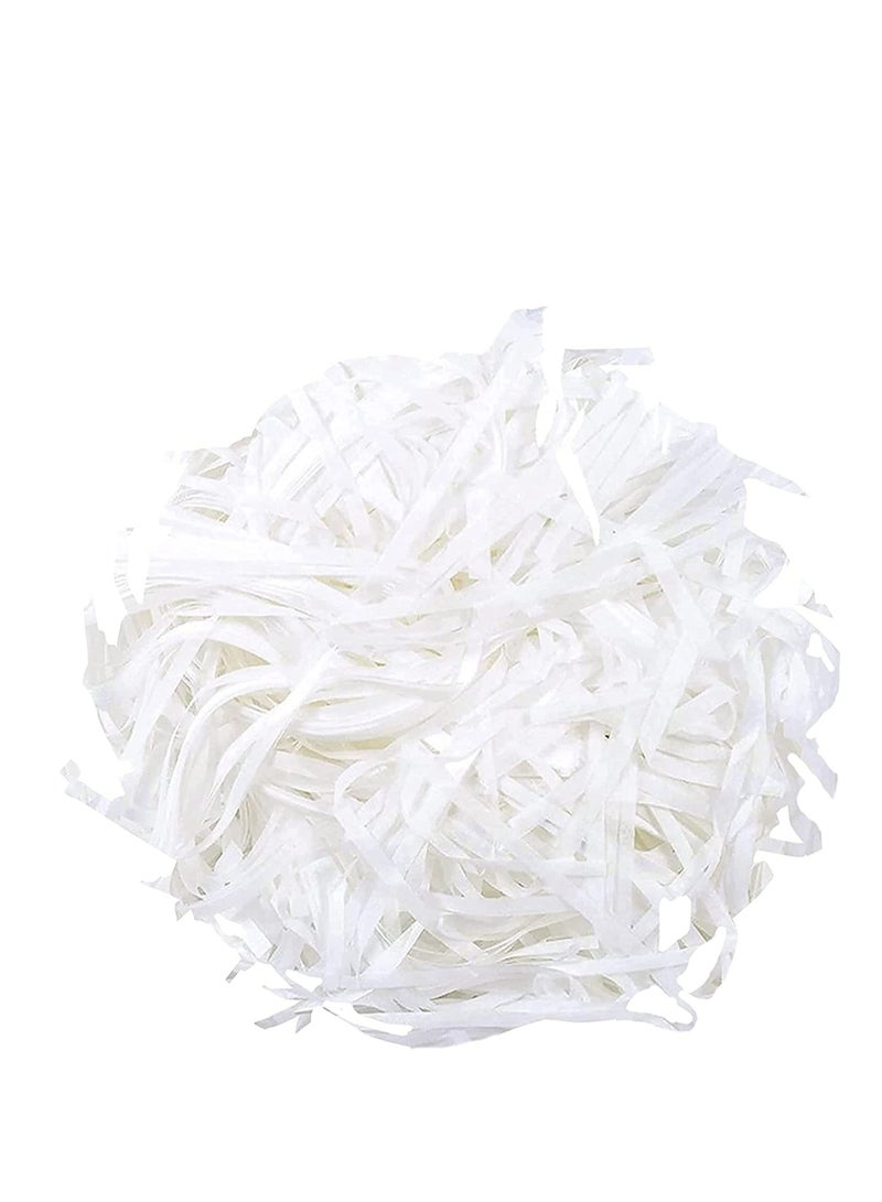MARKQ Crinkle Cut Shredded Paper Filler for Gift Wrapping Hamper/Basket Filling, Packing Supplies (White) - Image 1