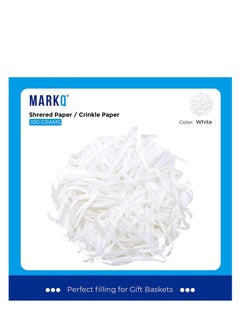 MARKQ 100 grams Crinkle Cut Shredded Paper Filler for Gift Wrapping Hamper - White  - Image 2