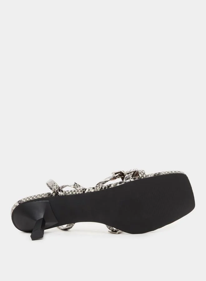 Styli Styli Animal Print Ankle Strap Heel Sandals