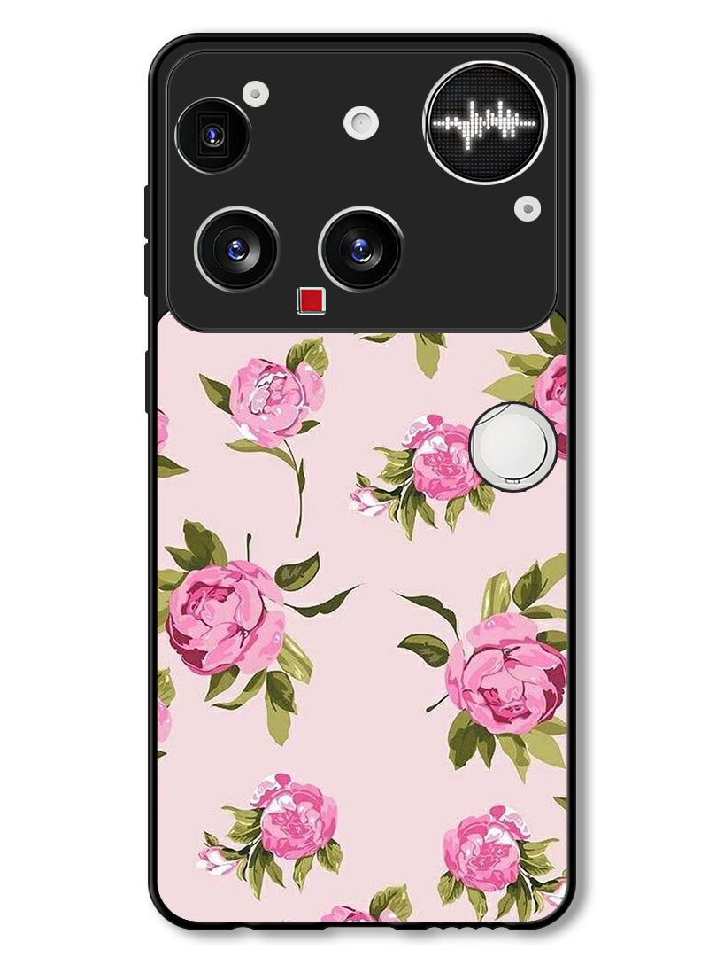 Theodor Case Compatible with Nothing Phone (3) 6.67 Inch Protection Shockproof Bumper Cover Hand Painting Pink Flower - Image 1