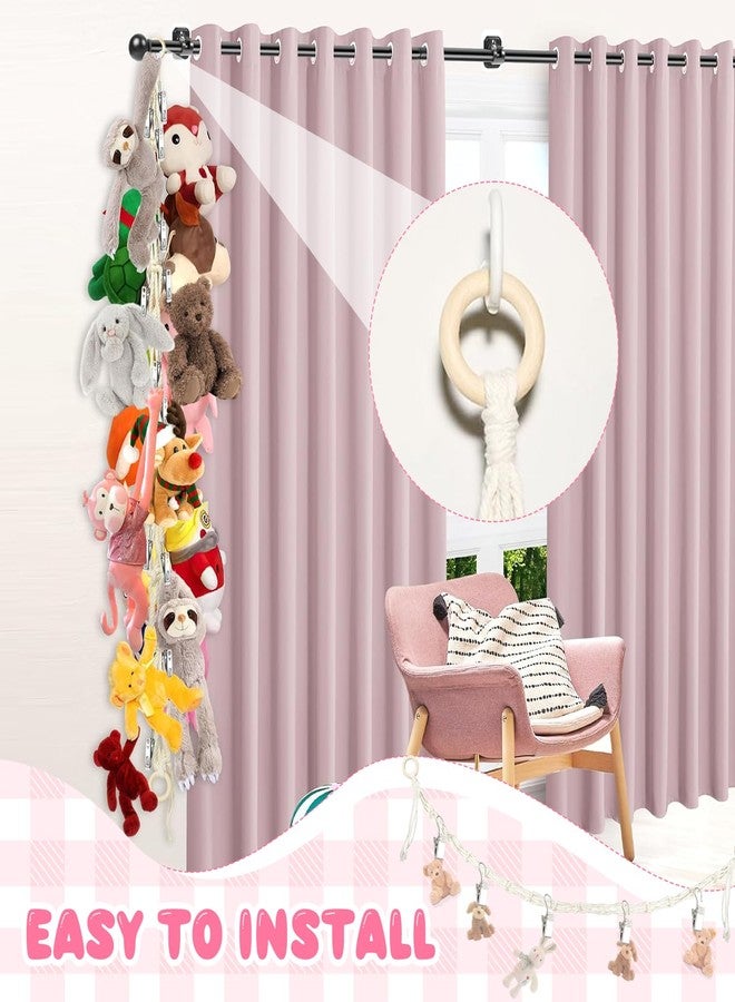 TecoKart® Soft Toy Organizer - 2 Meter Cotton Rope with 25 Clips, Convenient Hanging Storage for Kids Room, Ideal for Plush Toys Organization - Image 5