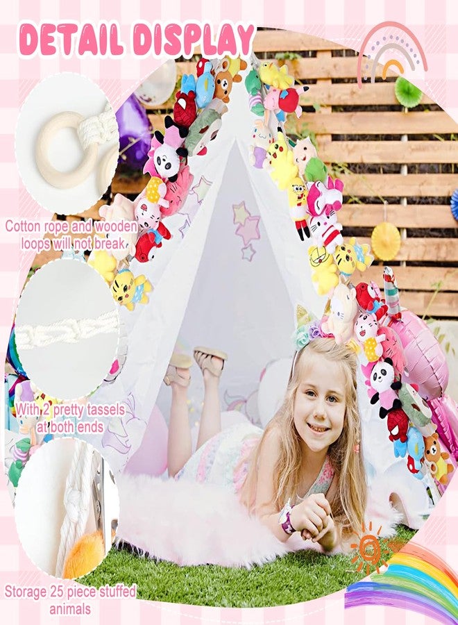 TecoKart® Soft Toy Organizer - 2 Meter Cotton Rope with 25 Clips, Convenient Hanging Storage for Kids Room, Ideal for Plush Toys Organization - Image 3