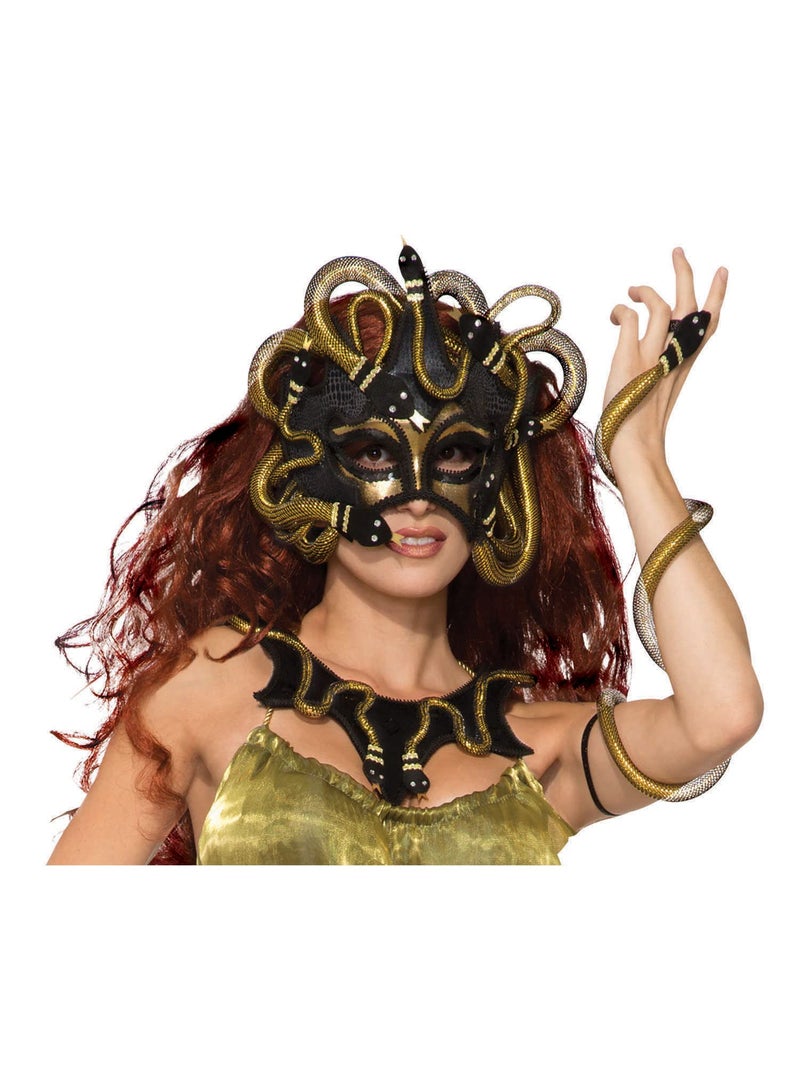 Forum Novelties Mythical Creatures Medusa Mask, Gold/Black, One size
