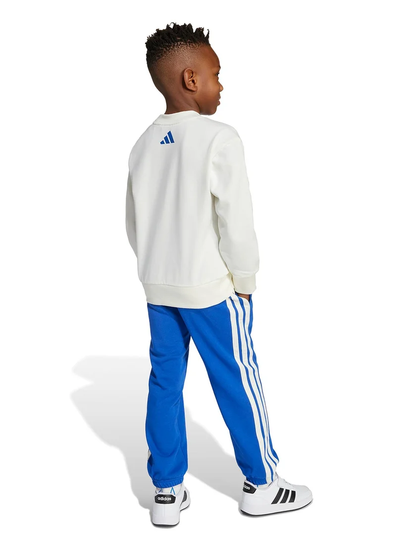 adidas طقم بدلة رياضية للأطفال باللون الأبيض