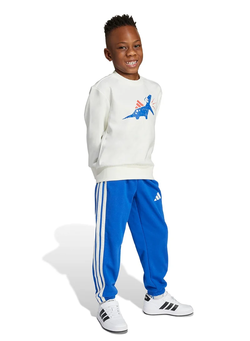 adidas طقم بدلة رياضية للأطفال باللون الأبيض
