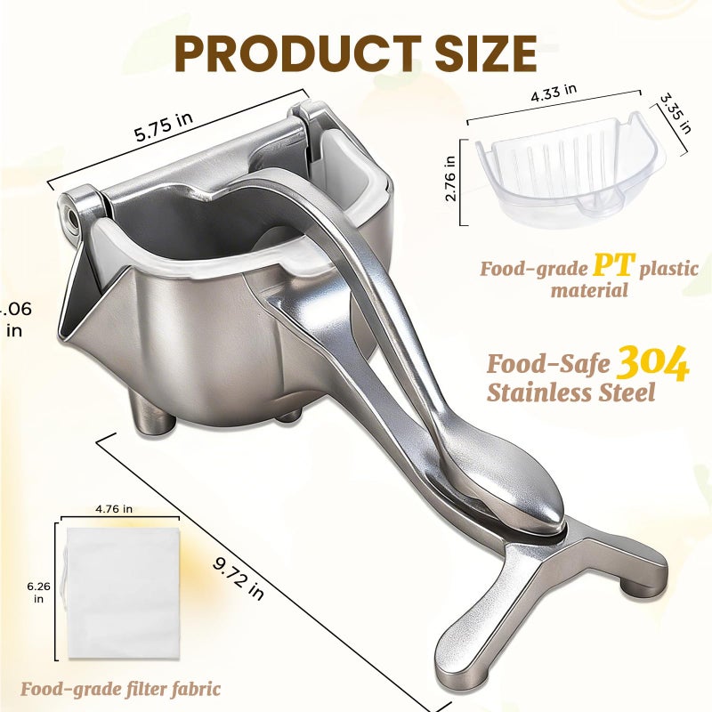 IMGROSE Fruit Juice Squeezer, Lemon Squeezer Manual, Non-Slip Ergonomic Grip, Easy to Use & Clean, 2026 New Upgraded Efficient Extraction of Citrus, and Other Fruits - Image 2