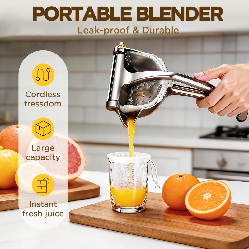 IMGROSE Fruit Juice Squeezer, Lemon Squeezer Manual, Non-Slip Ergonomic Grip, Easy to Use & Clean, 2026 New Upgraded Efficient Extraction of Citrus, and Other Fruits - Image 4