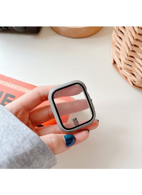 Suitable For Apple Watch Pc Plastic Protective Case Solid Color Integrated Protective Case Iwatch34567SE8 Representative Shell-Color:Gray-Appearance Size:40mm Carton Packaging