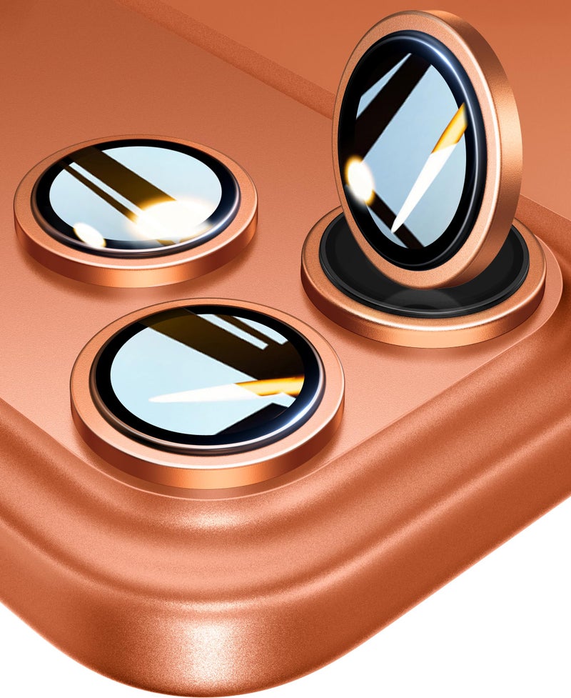 Mr Shield Mr.Shield Top-Notch 3D Camera Lens Protector Ring For iPhone 17 Pro Max | 17 Pro, 1:1 Keep Original Lens Design and Color, 9H Hardness, Easy Installation - Cosmic Orange - Image 1