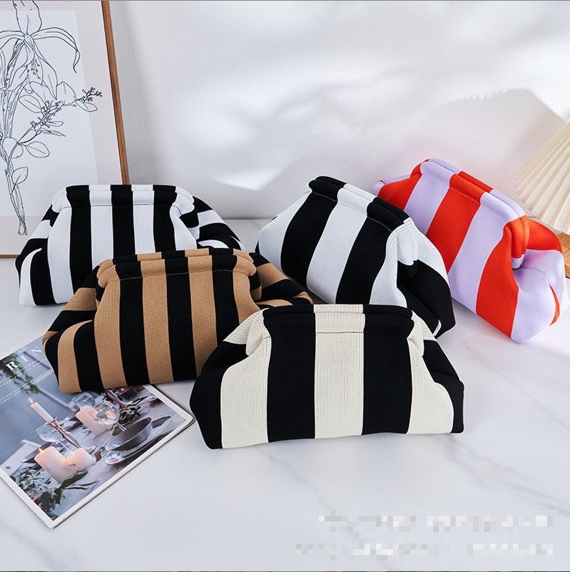 Women's Knitted Striped Clutch Bag - Image 1
