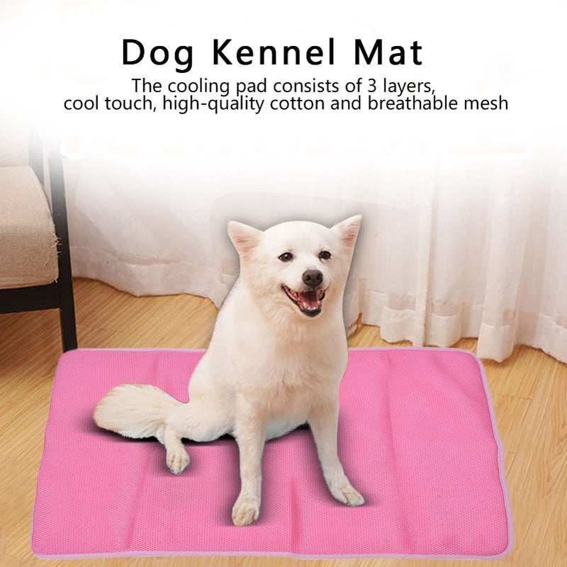 Pet Cooling Mat Roseate Small For Dogs Cats Breathable Ice Silk Pad Comfortable 3 Layer Soft Summer Sleeping Pad - Image 4