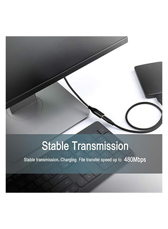 Fasgear USB 2.0 Extension Cable: 2 Pack 6ft USB 2.0 Type A Male to Female Extension Cord Data Transfer Extender with Gold-Plated Connector for USB Flash Drive/Hard Drive/Mouse/Printer (Black) - Image 3