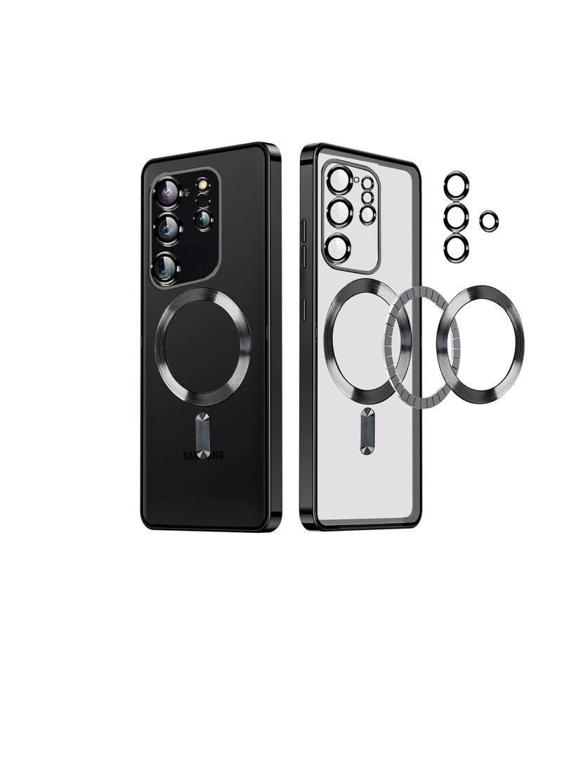 S20 Ultra Case Magnetic Transparent Full Protection Anti-Scratch with Full Camera Cover Protection Luxury Plating Military Grade Shockproof Compatible with MagSafe 6.9" Phone Cases