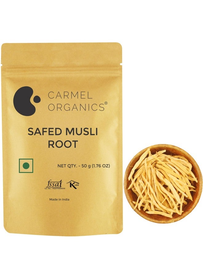 CARMEL ORGANICS CARMEL ORGANICS Safed Musli Root 50 Grams | Natural | Non-GMO | Siva Musli Podi/Shweta Musli | Chlorophytum Borivilianum | No Added Preservatives  - Image 1