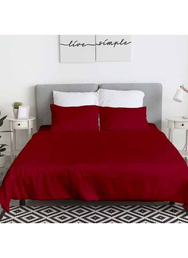 Generic - 1000 Thread Count Egyptian Cotton Sheets King Size, 4 Piece Bedding Set, 16'' Deep Pocket King Sheet Set, Ultra Soft King Size Sheets Set, Sateen Weave Sheets, Long Staple Bedding Sheets - Burgundy - Image 1