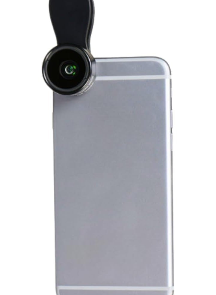 3 in 1 Cell Phone Camera Lens Kit, Fisheye, Wide Angle, Macro Lens, Smartphone Clip and Camera Lens for Travel, Portrait and Landscape, Optics for Amazing Photography (Black) - Image 2