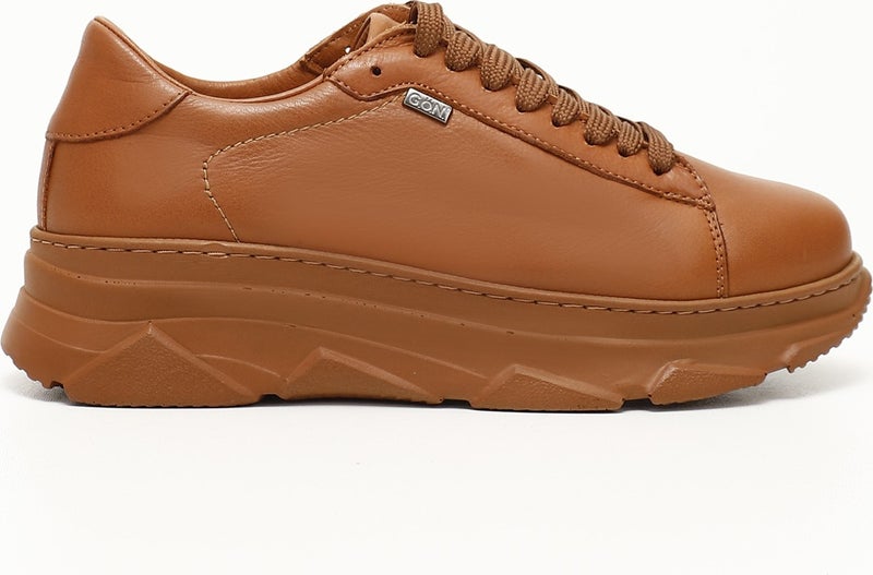 Gönderi(r) Gön Genuine Leather Round Toe Wedge Sole Lace-Up Women's Sneaker 24166  - Image 1