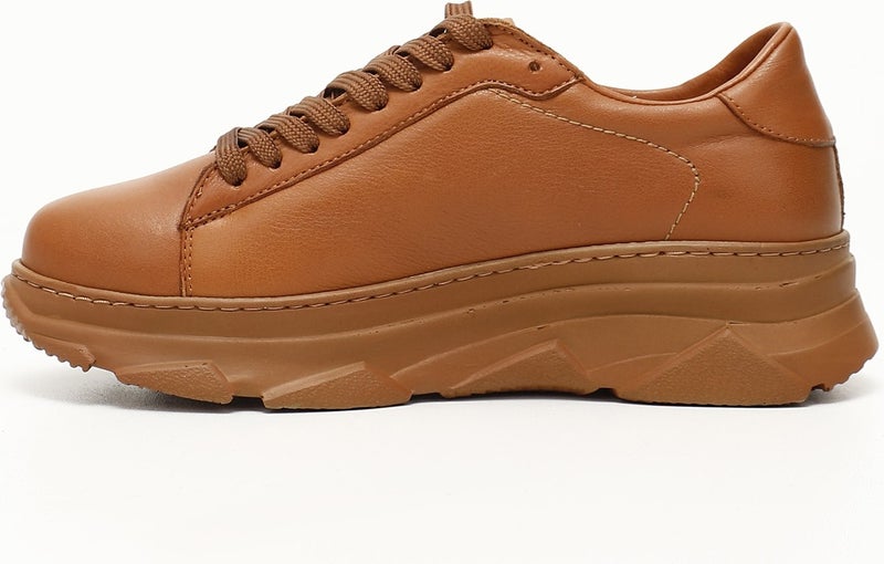 Gönderi(r) Gön Genuine Leather Round Toe Wedge Sole Lace-Up Women's Sneaker 24166  - Image 3