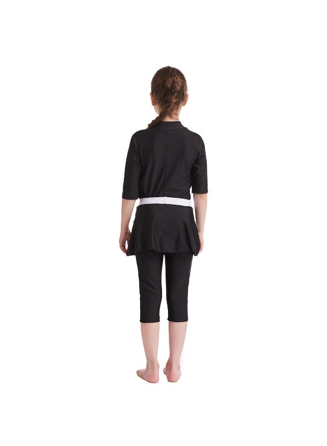 Girls Modest Muslim Burkini Swimwear Kids Full Coverage Conservative Swimming Suit Quick Dry Sun Protection Swimsuit with Swim Cap - Image 5