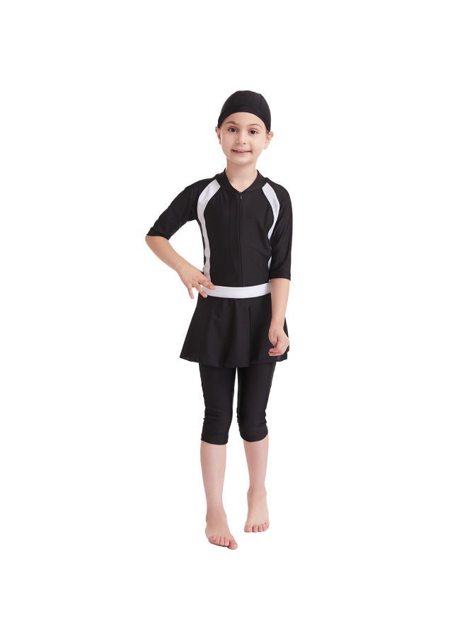 Girls Modest Muslim Burkini Swimwear Kids Full Coverage Conservative Swimming Suit Quick Dry Sun Protection Swimsuit with Swim Cap - Image 2