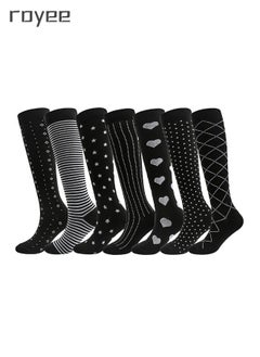 Copper Compression Socks for Women & Men (7 pairs) - Best Support for Nurses, Running, Hiking and Recovery