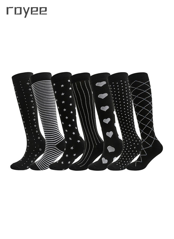 Royee - Copper Compression Socks for Women & Men (7 pairs) - Best Support for Nurses, Running, Hiking and Recovery - Image 1