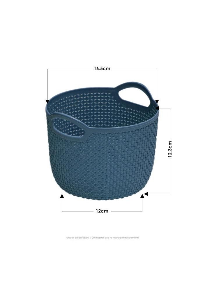 Alissa Set of 3 Compact Plastic Storage Baskets – Durable, Stackable Organizers with Open Handles – 16.5x12.3x12cm – Ideal for Kitchen, Bathroom & Office Use  - Image 3