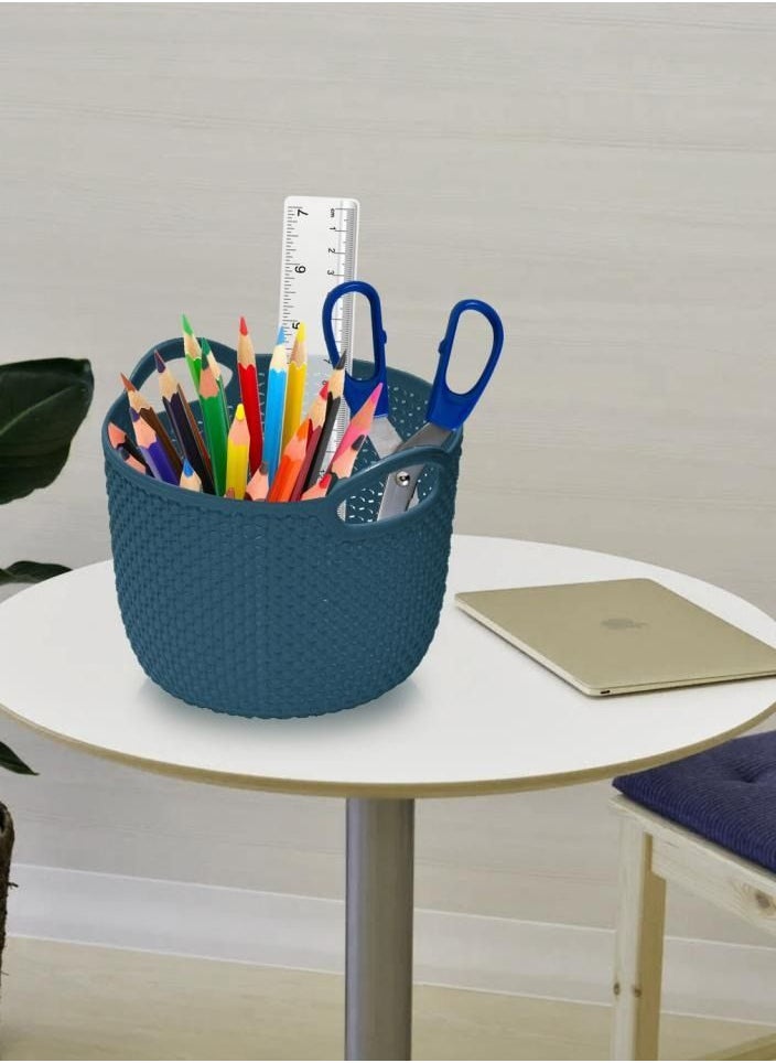 Alissa Set of 3 Compact Plastic Storage Baskets – Durable, Stackable Organizers with Open Handles – 16.5x12.3x12cm – Ideal for Kitchen, Bathroom & Office Use  - Image 4