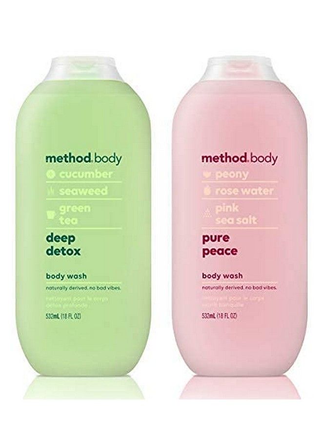 Method Body Body Wash  Deep Detox & Pure Peace  Set Of 2 Each 18 Fl Oz 532 Ml - Image 1
