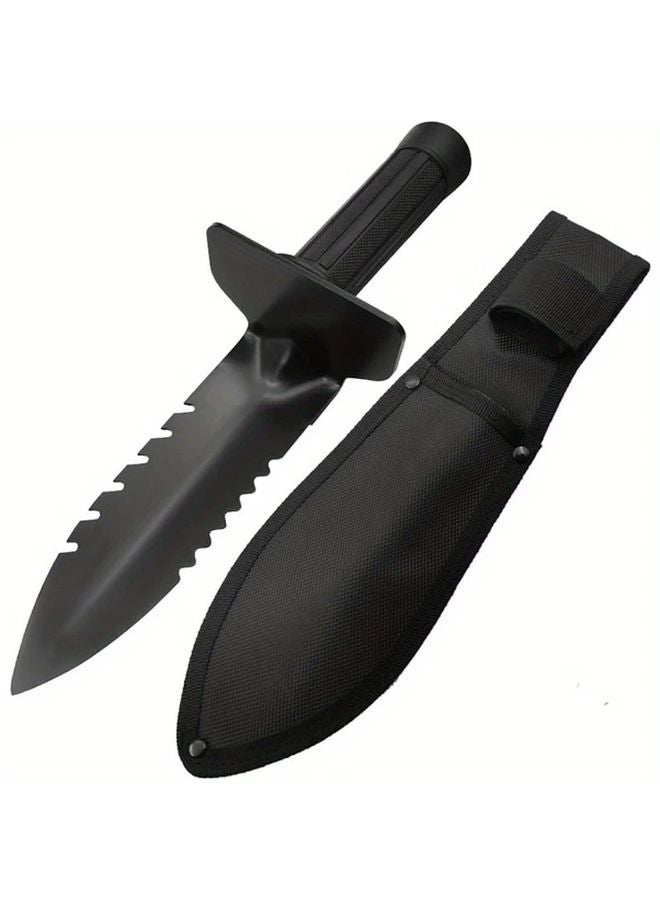 Black Heavy Metal Detector Scoop Double Toothed Edge Manual Handheld Non Electric for Digging Garden Planting - Image 1