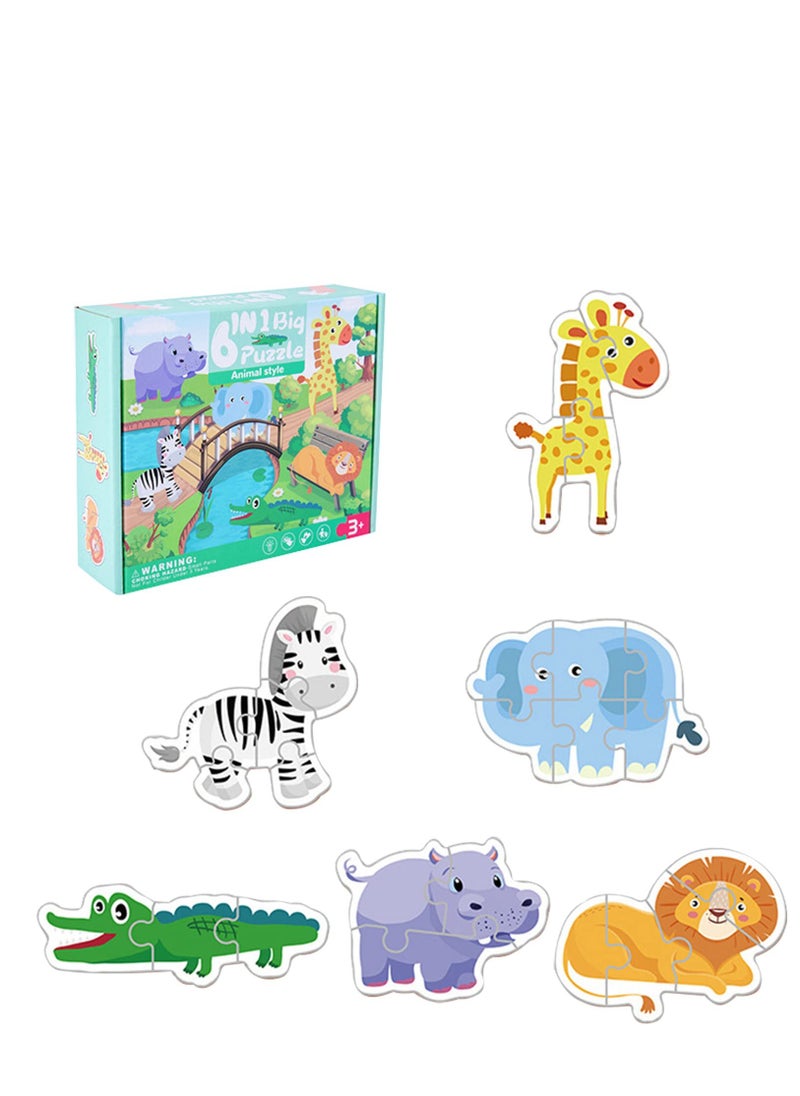 SYOSI Toddler Puzzle Animal Shape Wooden Block Montessori Jigsaw Puzzle with Board Level-Up Puzzles for Beginner Preschool Learning Toys for Kids Educational Games Kindergarten Gifts for Boys Girls  - Image 1