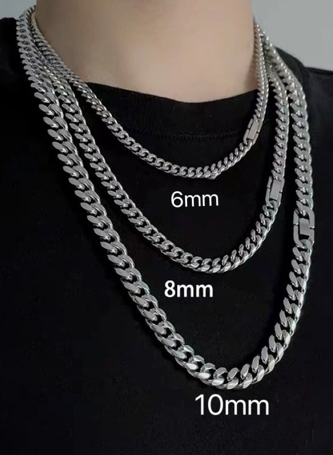 Titanium Steel Cuban Link Chain Fashion Hip Hop Style Necklace 1Pieces - Image 4