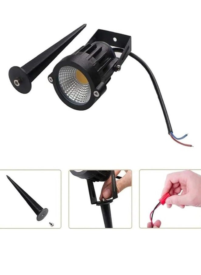 ESNCO Outdoor Landscape LED Light 7W Waterproof Graden Light COB Led Spotlight with Spiked Stand for Lawn Garden Decorative Lamp (Red)  - Image 2