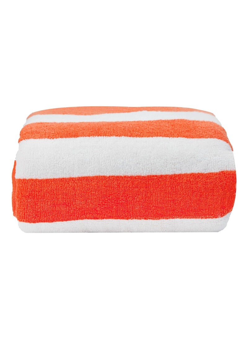 COMFY SOFT HOTEL QUALITY SET OF 2 BEACH TOWEL ORANGE & WHITE - Image 3