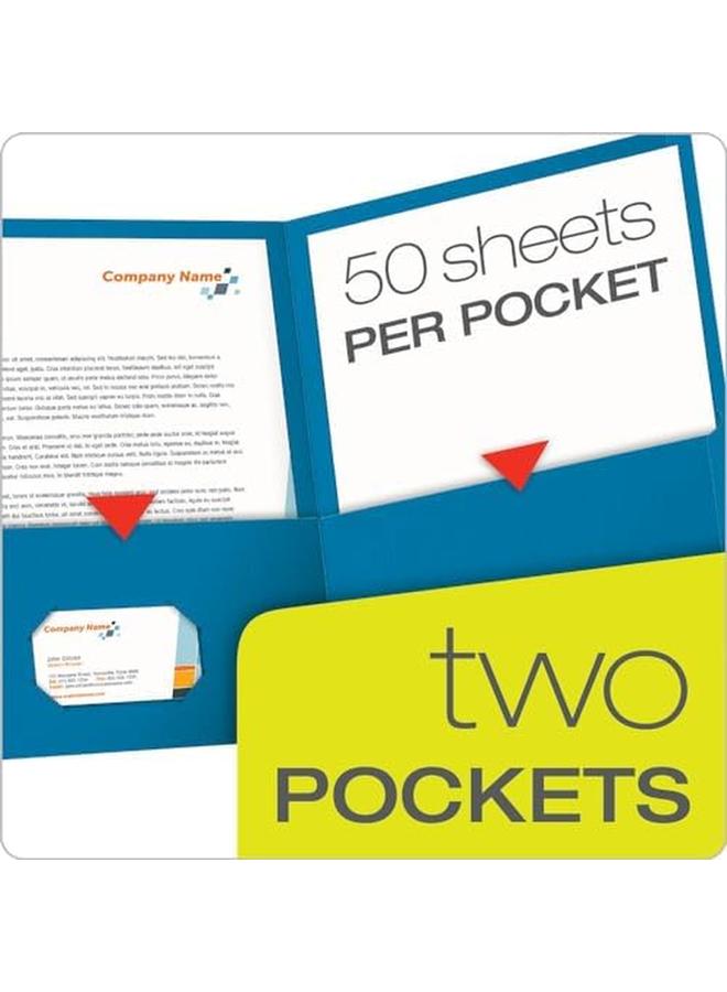 Oxford Twin Pocket Folders Textured Paper Letter Size Light Blue Holds 100 Sheets Box Of 25 57501Ee - Image 2