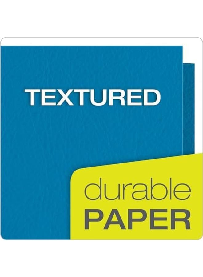 Oxford Twin Pocket Folders Textured Paper Letter Size Light Blue Holds 100 Sheets Box Of 25 57501Ee - Image 4