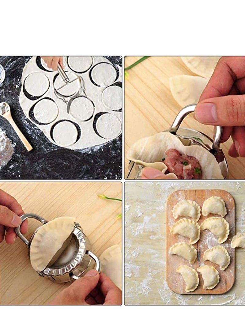 SYOSI Dumpling maker 3 Pieces 9.5 cm Stainless Steel, moulds Chinese Cutter Pie Ravioli Empanadas Press Mold Kitchen Accessories dough  - Image 2