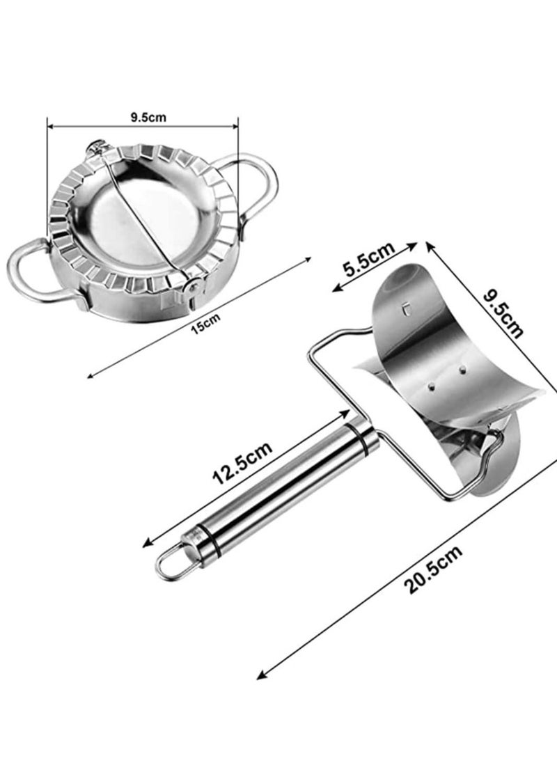 SYOSI Dumpling maker 3 Pieces 9.5 cm Stainless Steel, moulds Chinese Cutter Pie Ravioli Empanadas Press Mold Kitchen Accessories dough  - Image 5