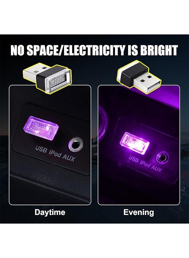 6 PCS USB LED Car Interior Atmosphere Lamp, Portable Mini LED Night Light, Plug-in USB Interface Trunk Ambient Lighting Kit, Universal Interior Accessories for Most Vehicles (6 Color) - Image 5